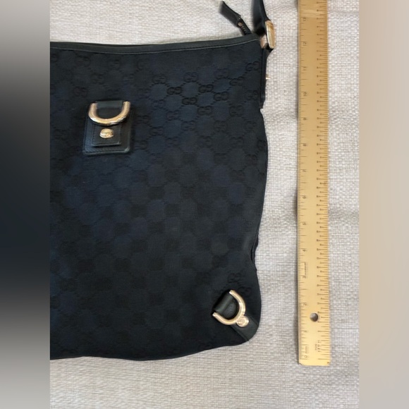 Authentic EUC GUCCI Abbey
Messenger Bag Gold
Hardware GG black canvas w dust bag - Picture 13 of 13